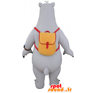 Mascotte d'ours gris et blanc avec un cartable - MASFR031064 - Mascotte d'ours