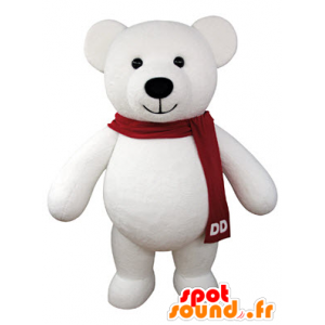 Μασκότ Teddy λευκό γεμιστές γίγαντα - MASFR031067 - Αρκούδα μασκότ