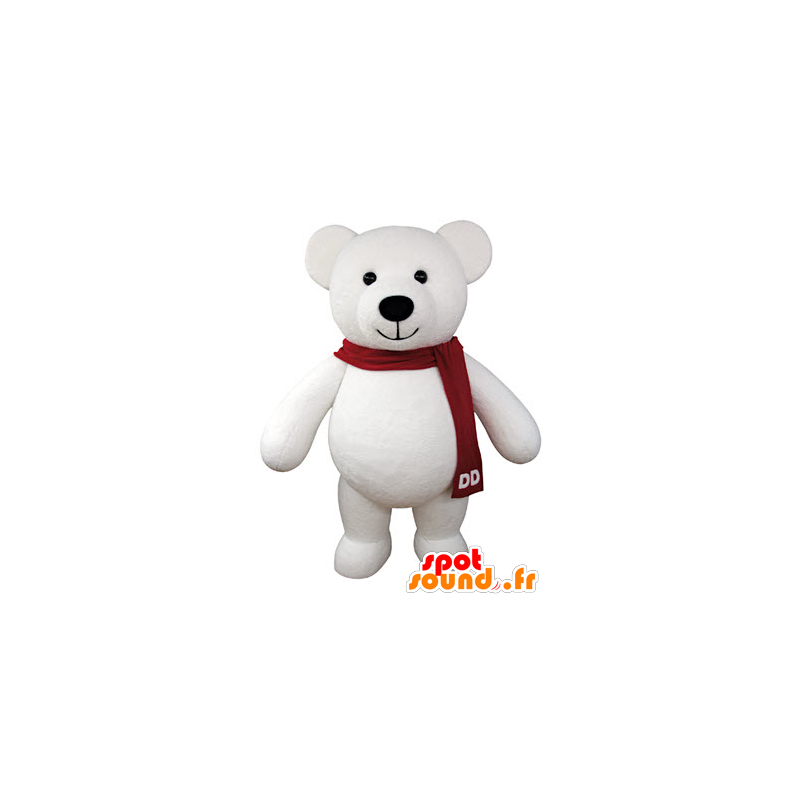 Mascotte de nounours en peluche blanc, géant - MASFR031067 - Mascotte d'ours