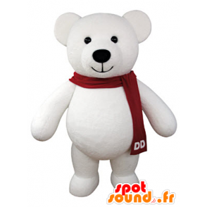 Mascotte de nounours en peluche blanc, géant - MASFR031067 - Mascotte d'ours