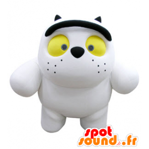 Hvid og sort kat maskot, fyldig og sød - Spotsound maskot