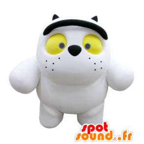 White cat mascot and dark, plump and cute - MASFR031068 - Cat mascots