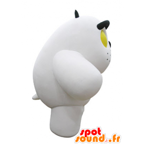 White cat mascot and dark, plump and cute - MASFR031068 - Cat mascots