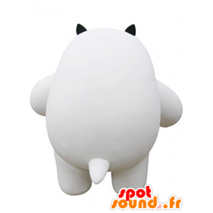 Biały kot maskotka i czarny, pulchny i ​​słodkie - MASFR031068 - Cat Maskotki