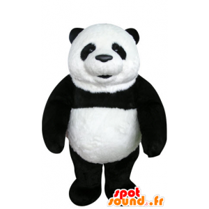 Mascotte e nero del panda bianco, bello e realistico - MASFR031070 - Mascotte di Panda