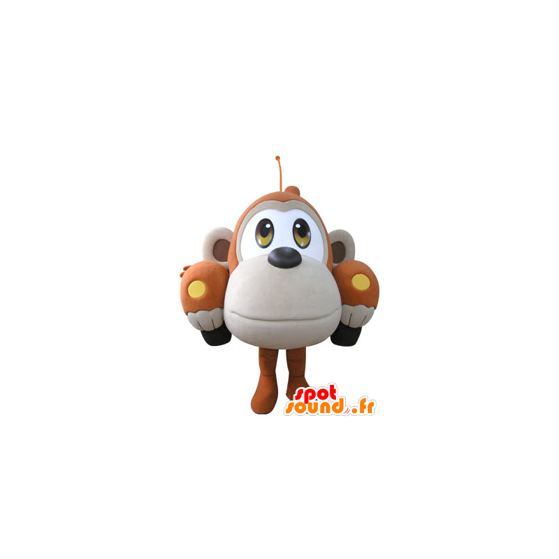 Shaped car mascot orange and beige monkey - MASFR031071 - Mascots monkey