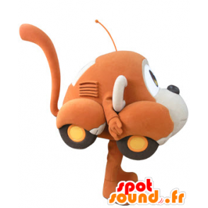 Vormige auto mascotte oranje en beige aap - MASFR031071 - Monkey Mascottes