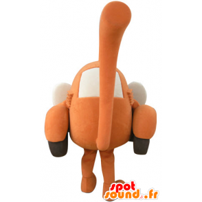 Bilmaskot i form af en orange og beige abe - Spotsound maskot