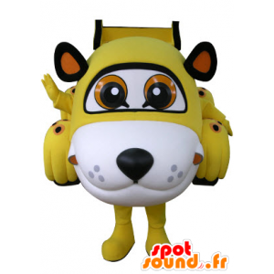 W kształcie samochodu maskotka tygrys żółty, biały i czarny - MASFR031072 - Maskotki Tiger