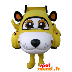 Shaped car mascot tiger yellow, white and black - MASFR031072 - Tiger mascots