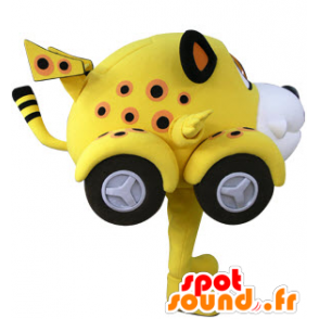 Coche en forma de mascota de tigre amarillo, blanco y negro - MASFR031072 - Mascotas de tigre