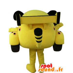 Mascotte de voiture en forme de tigre jaune, blanc et noir - MASFR031072 - Mascottes Tigre