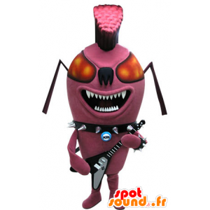 Ameise Maskottchen rosa, Punk Insekt. Rock Maskottchen - MASFR031075 - Maskottchen Insekt
