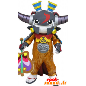 Samurai mascot with horns. Mascot video game - MASFR031076 - Human mascots