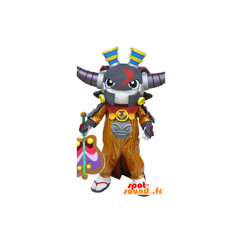 Samurai mascotte met horens. Mascot video game - MASFR031076 - Human Mascottes