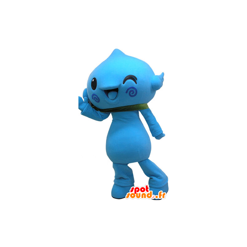 Blue snowman mascot. Mascot blue flower - MASFR031080 - Human mascots