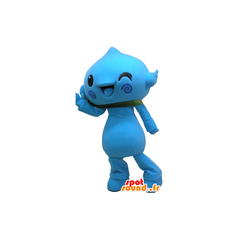 Blauwe sneeuw pop mascotte. Mascot blauwe bloem - MASFR031080 - man Mascottes