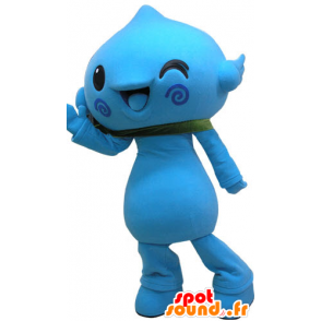 Blauwe sneeuw pop mascotte. Mascot blauwe bloem - MASFR031080 - man Mascottes