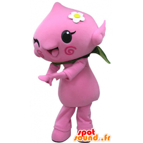 Pink mascot man. pink flower mascot - MASFR031081 - Human mascots