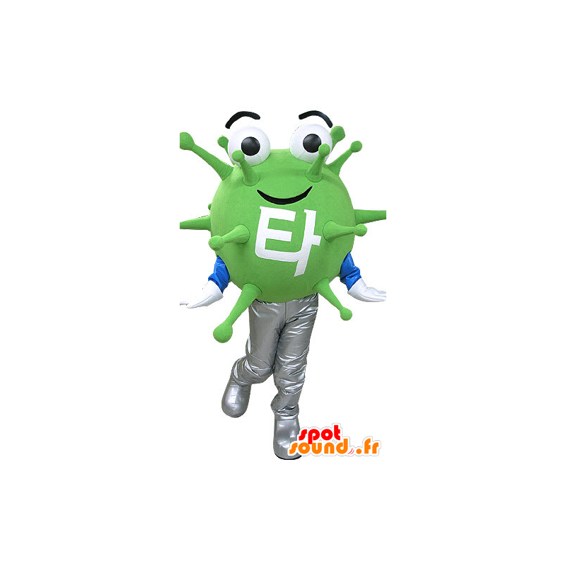 Green mascot microbe virus. extraterrestrial mascot - MASFR031083 - Missing animal mascots