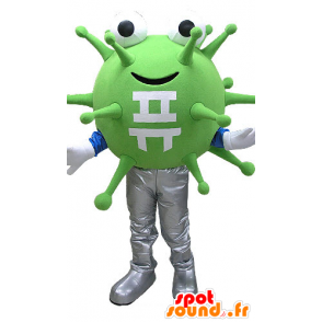 Mascotte de bactérie verte, de virus. Mascotte d'extra-terrestre - MASFR031084 - Mascottes animaux disparus