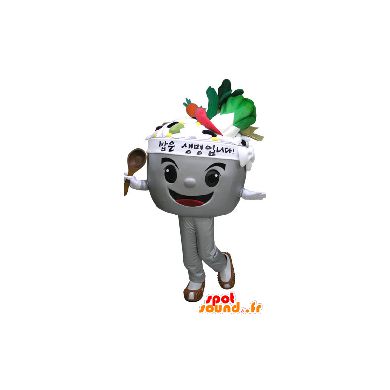 Mascot tigela cheia de legumes. Mascot sopa - MASFR031089 - Mascot vegetal
