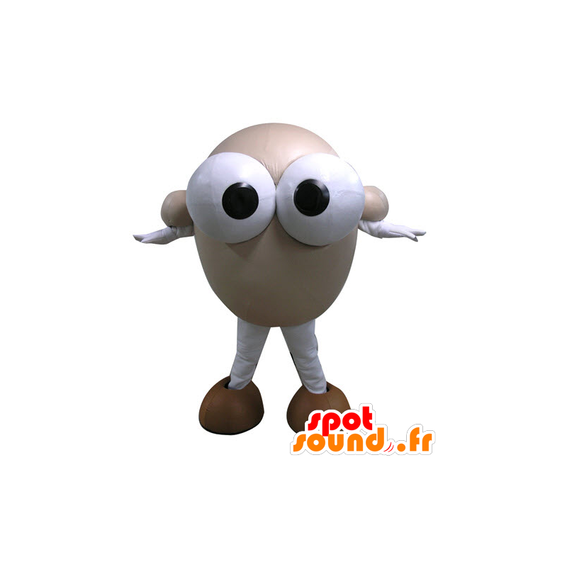 Round snowman mascot with big eyes - MASFR031091 - Human mascots