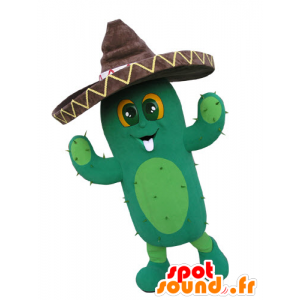 Kæmpe kaktusmaskot med en sombrero - Spotsound maskot kostume