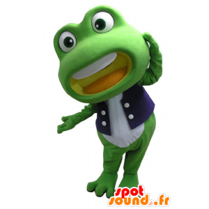 Mascotte de grenouille verte et blanche, géante - MASFR031095 - Mascottes Grenouille