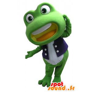 Maskotka zielony i biały żaba, olbrzym - MASFR031095 - żaba Mascot