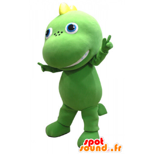 Green and yellow dragon mascot, giant cute - MASFR031098 - Dragon mascot