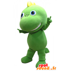 Verde e giallo drago mascotte, gigante carino - MASFR031098 - Mascotte drago