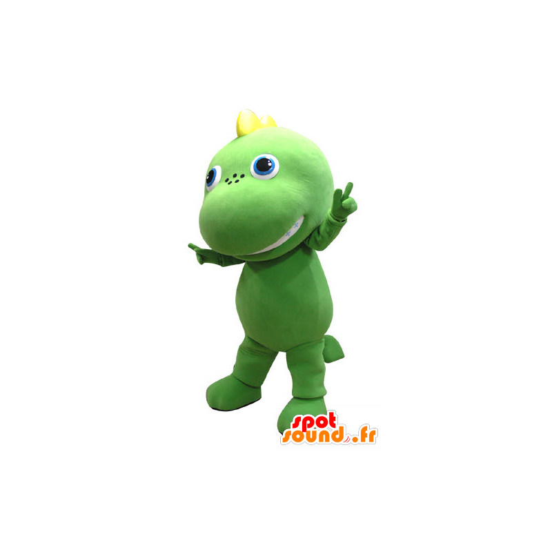 Mascotte de dragon vert et jaune, géant et mignon - MASFR031098 - Mascotte de dragon