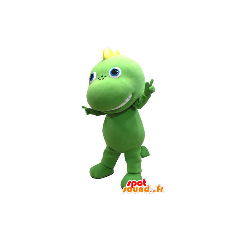 Groen en geel draak mascotte, reus en schattig - MASFR031098 - Dragon Mascot