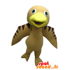 Mascot lintu beige, ruskea ja keltainen - MASFR031099 - maskotti lintuja