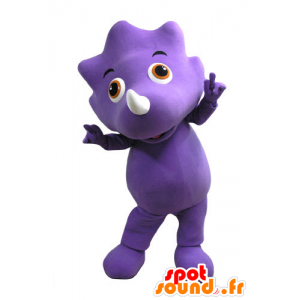 Mascote dinossauro roxo com olhos alaranjados - MASFR031100 - Mascot Dinosaur