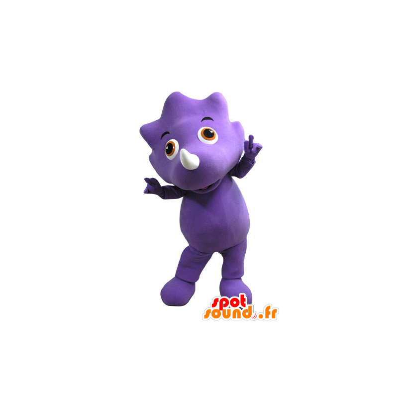 Mascotte de dinosaure violet avec les yeux orange - MASFR031100 - Mascottes Dinosaure