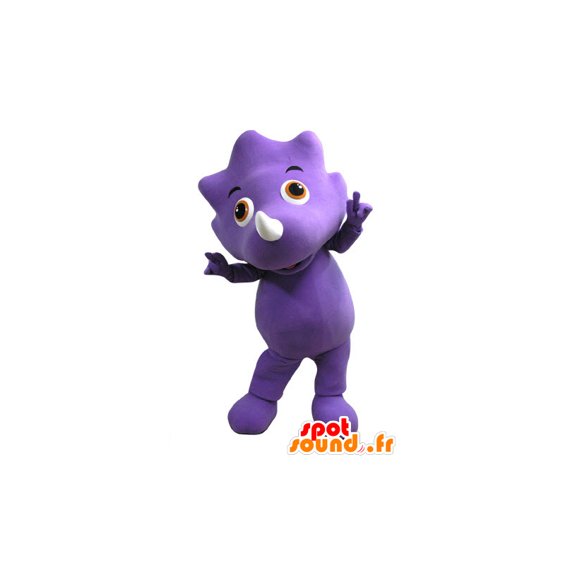 Purple dinosaur mascot with orange eyes - MASFR031100 - Mascots dinosaur