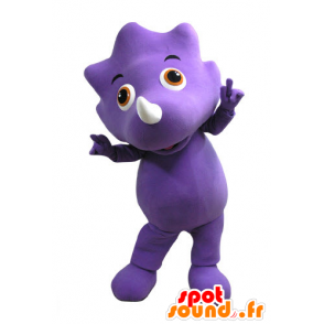 Purple dinosaur mascot with orange eyes - MASFR031100 - Mascots dinosaur