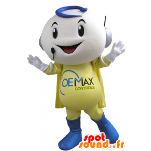 Smiling snowman mascot, telephone operator - MASFR031104 - Human mascots