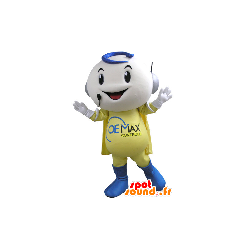 Smiling snowman mascot, telephone operator - MASFR031104 - Human mascots