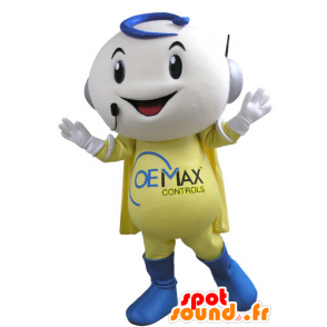 Sorridente boneco mascote, operadora de telefonia - MASFR031104 - Mascotes homem