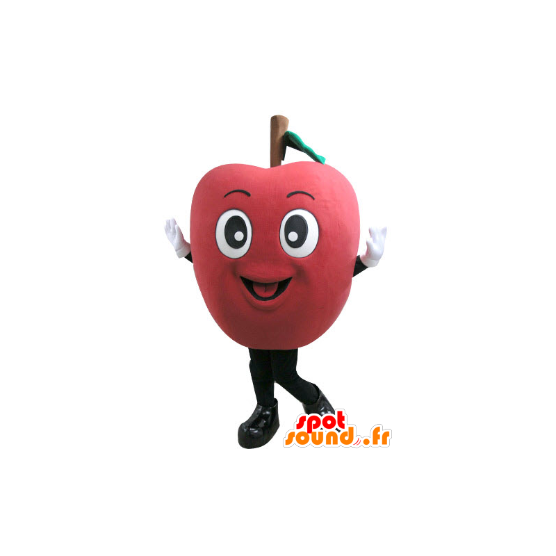 Riesigen roten Apfel Maskottchen. Mascot Obst - MASFR031105 - Obst-Maskottchen