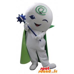 Mascotte de bonhomme blanc avec une cape et une baguette - MASFR031111 - Mascottes Homme