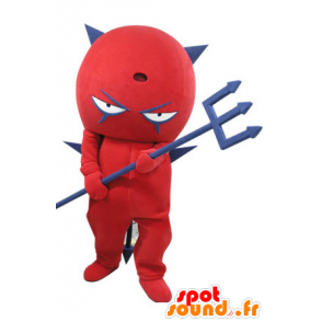 Röd och blå djävulmaskot. Imp maskot - Spotsound maskot