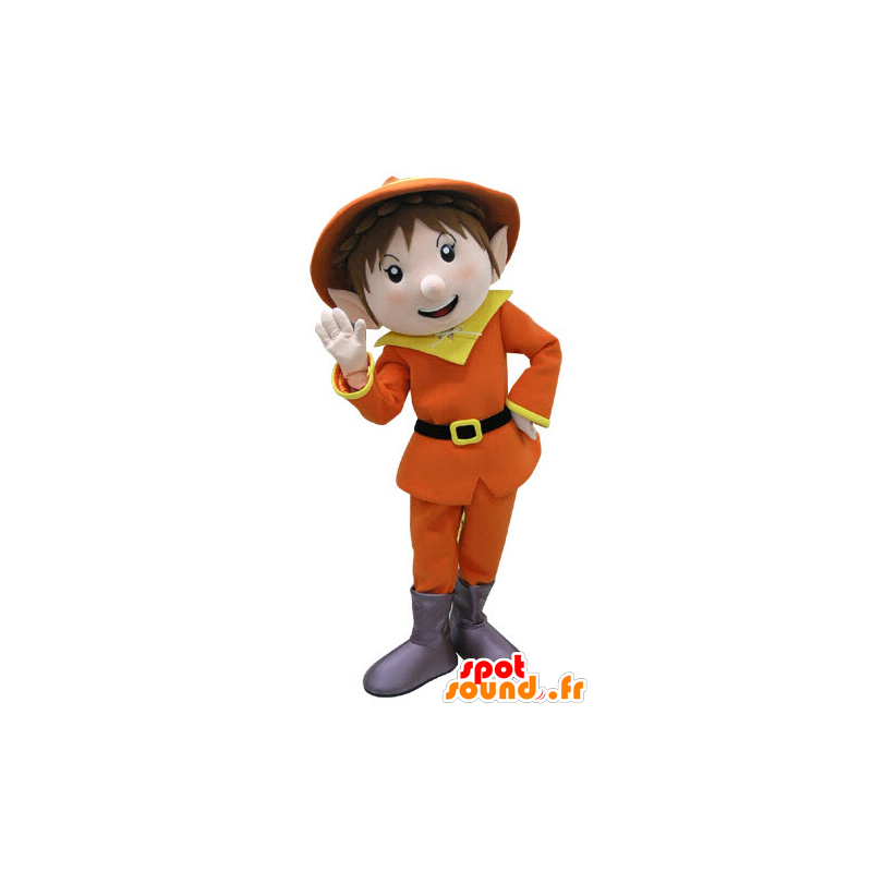 Leprechaun mascot dressed in orange and yellow - MASFR031113 - Christmas mascots