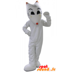 Mascotte de chat blanc. Mascotte de loup blanc - MASFR031114 - Mascottes Loup