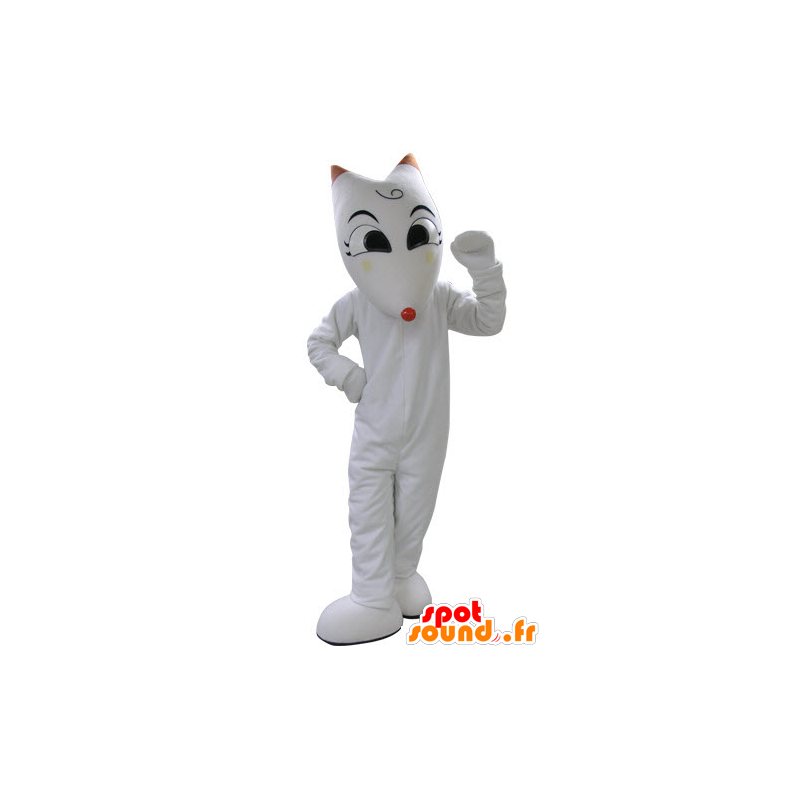 Hvid kat maskot. Hvid ulv maskot - Spotsound maskot kostume