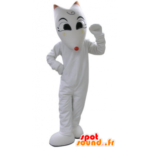 Mascotte gatto bianco. White Wolf mascotte - MASFR031114 - Mascotte lupo