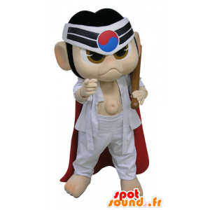 Mascot samurai ninja in white kimono - MASFR031117 - Human mascots